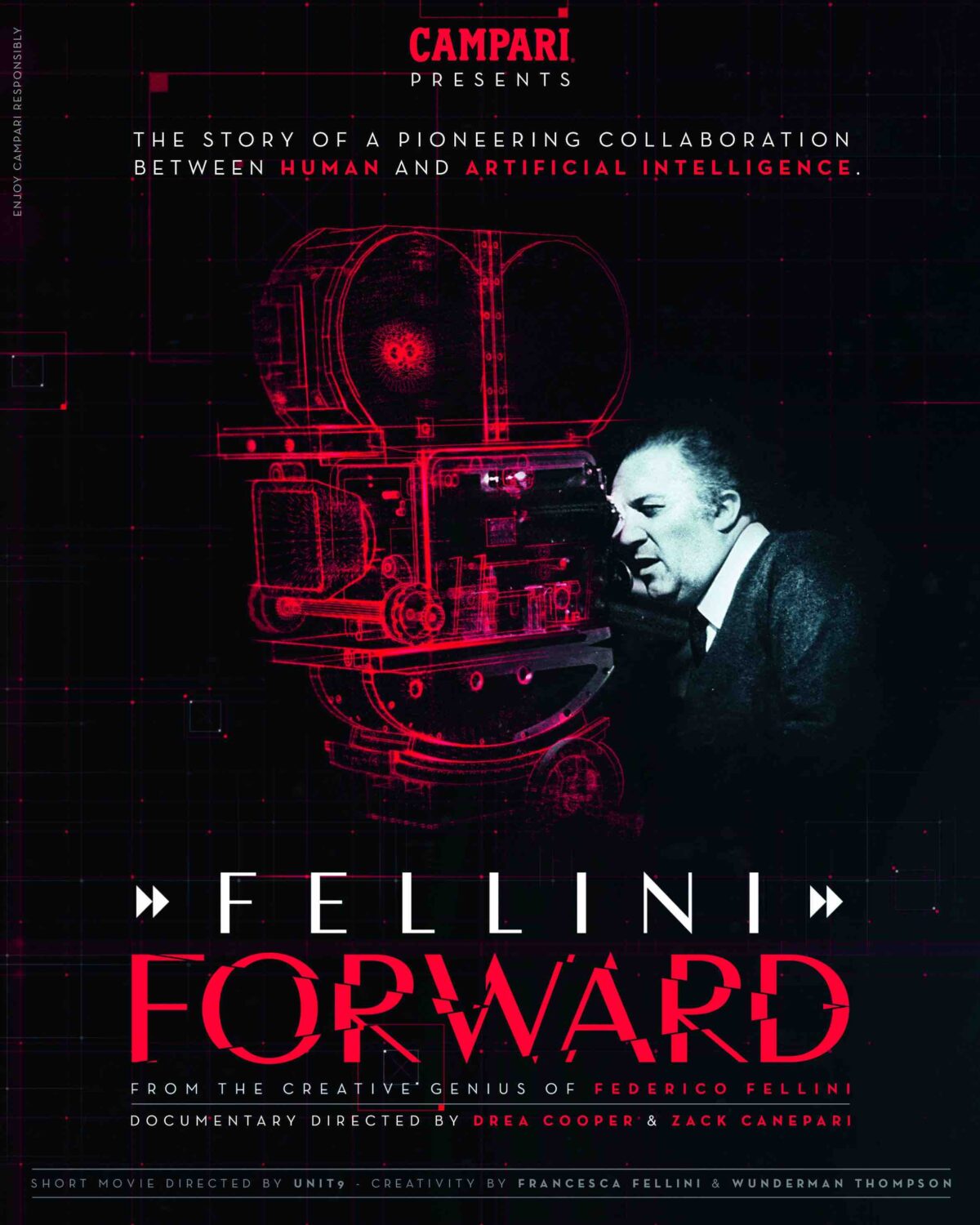 CAMPARI e il cinema P149 Locandina del documentario Fellini Forward