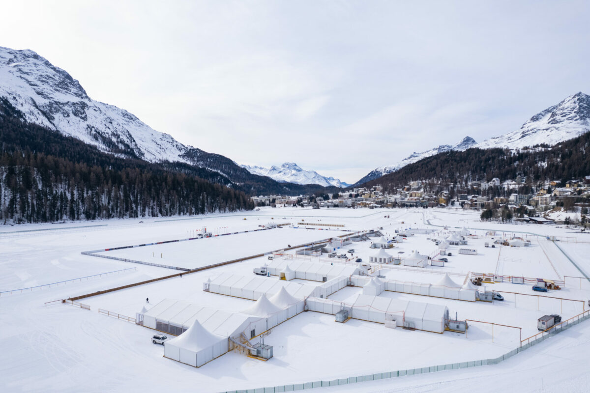 SnowPolo St. Moritz 2022: Training Day Thursday with setup of Polo Village