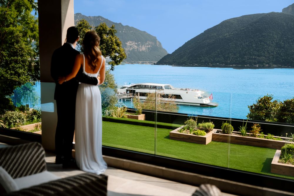 vista sul lago di Lugano dallo Swiss Diamond Boutique Hotel La Romantica